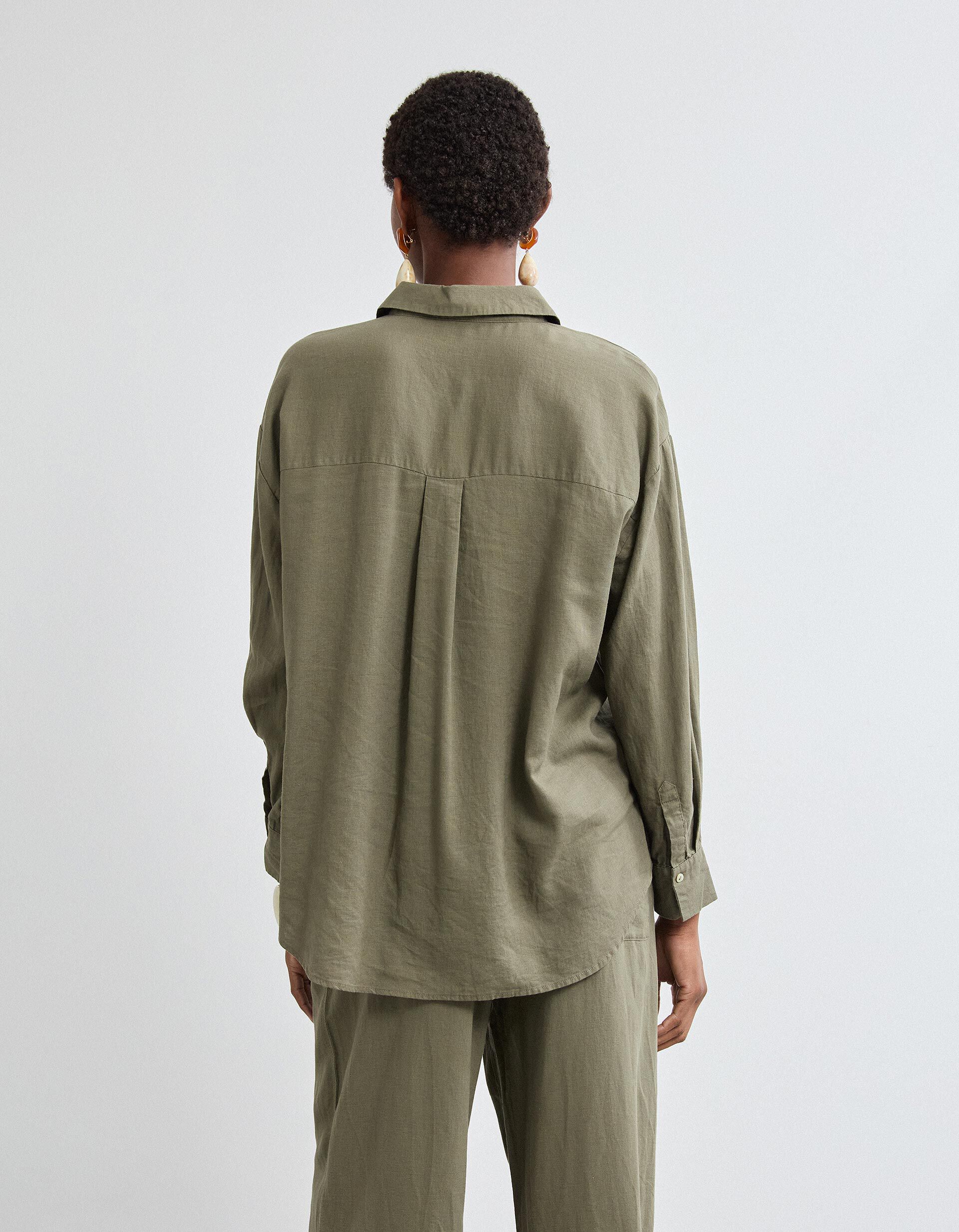 Comprar Online Camisa com Linho, Mulher, Verde Escuro