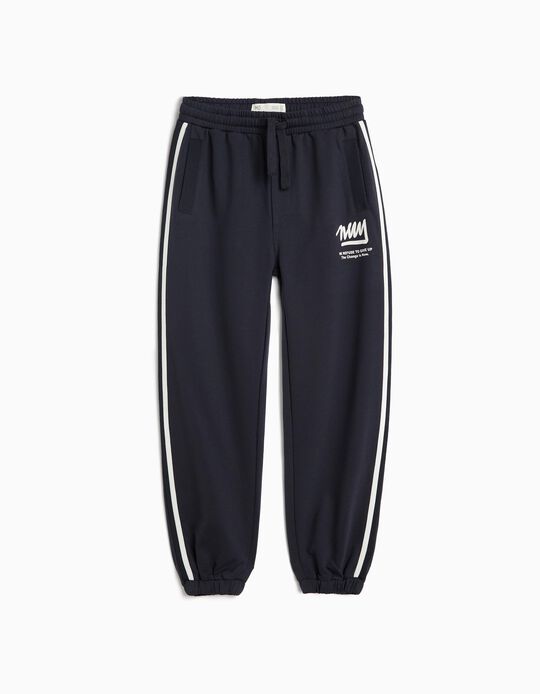 Comprar Online Cal&ccedil;as Jogger Em Felpa, Menino, Azul Escuro