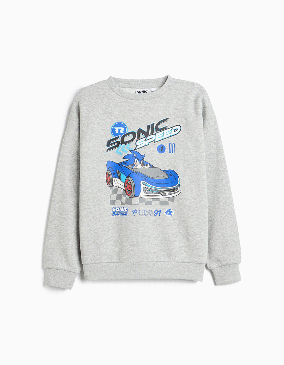 Sweatshirt De Felpa 'Sonic', Menino, Cinzento Claro