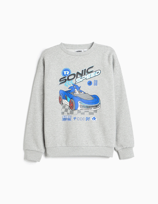 Comprar Online Sweatshirt De Felpa 'Sonic', Menino, Cinzento Claro