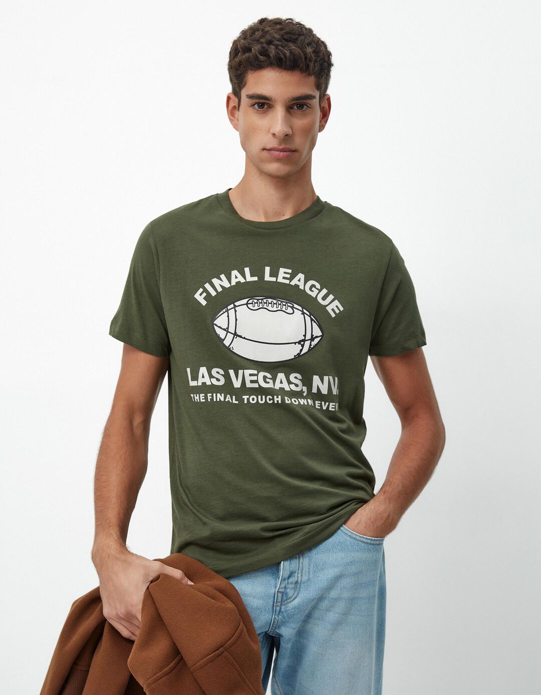 T-shirt Estampado, Homem, Verde Escuro
