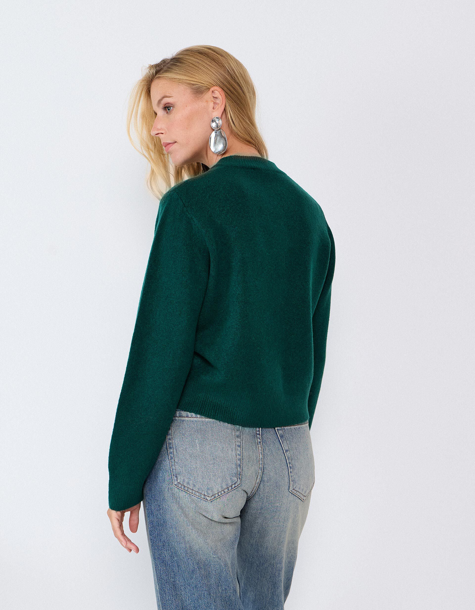 Comprar Online Casaco De Malha Tricotada, Mulher, Verde Escuro