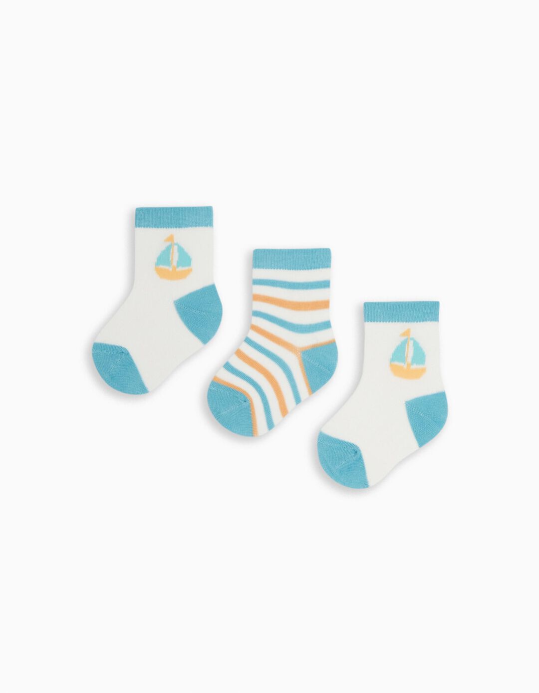 Pack 3 Pairs of Socks, Baby Boy, Multicolor