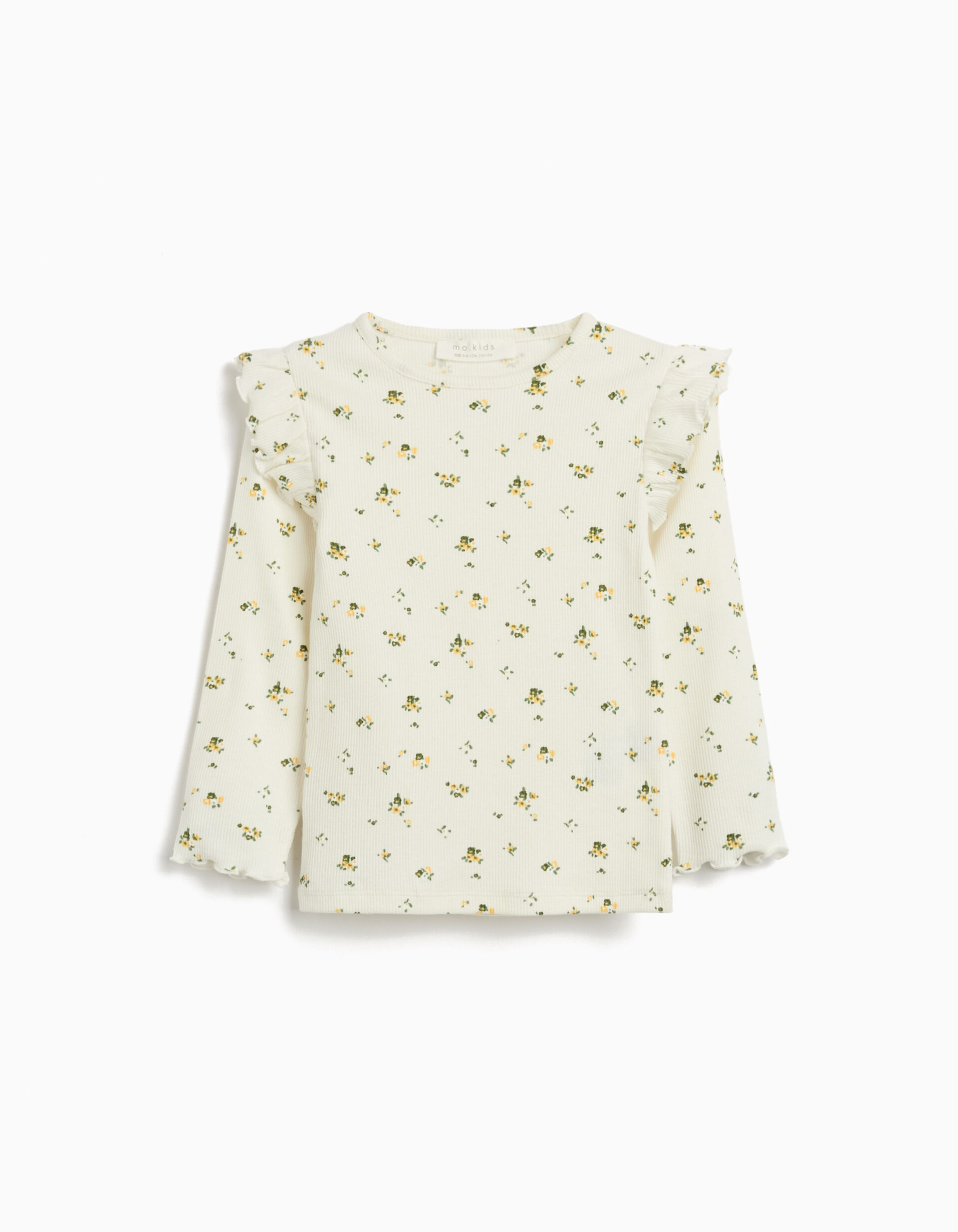 Comprar Online T-shirt de Manga Comprida com Folhos, Menina, Cru 