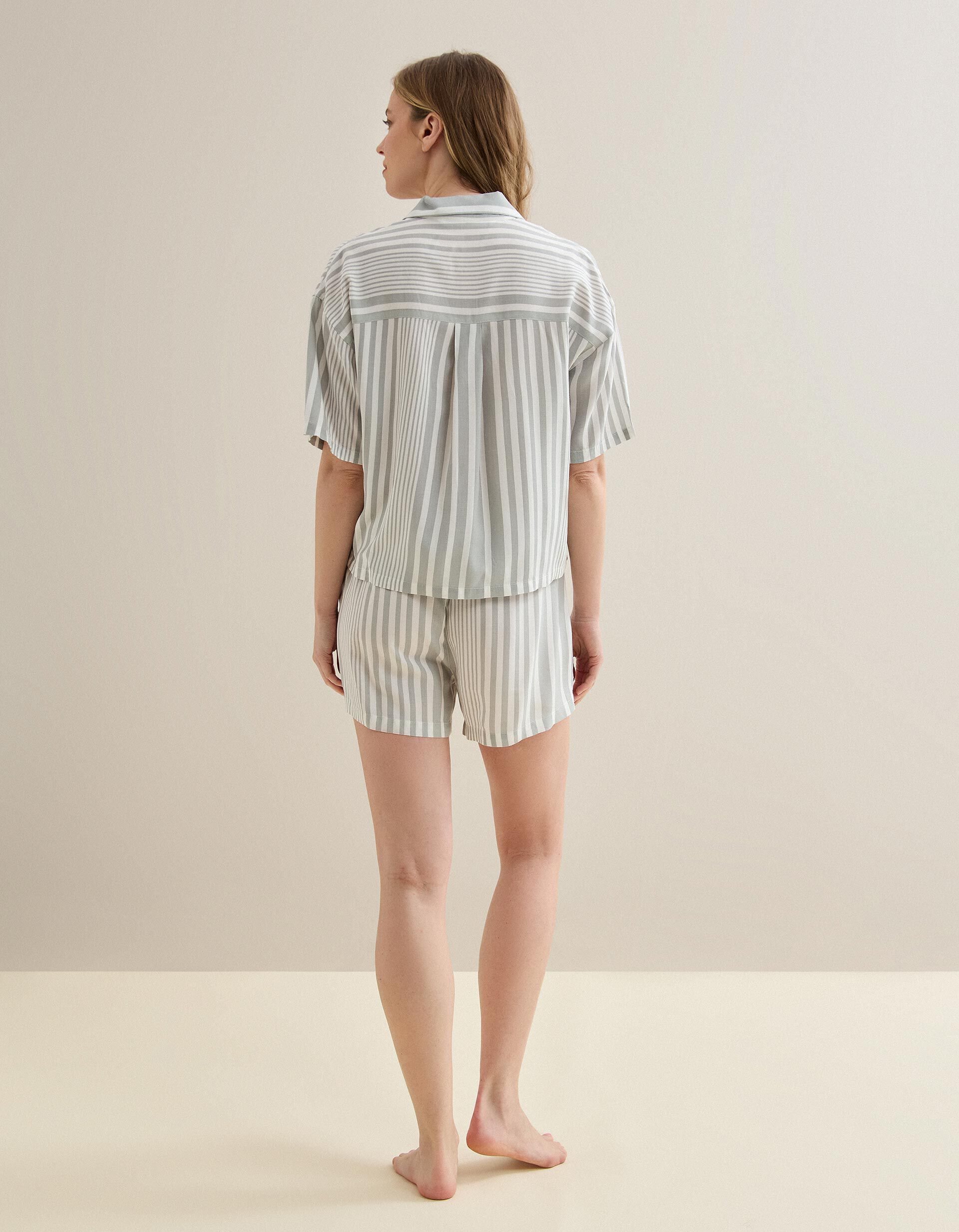 Comprar Online Pijama Riscas, Mulher, Cinzento Claro