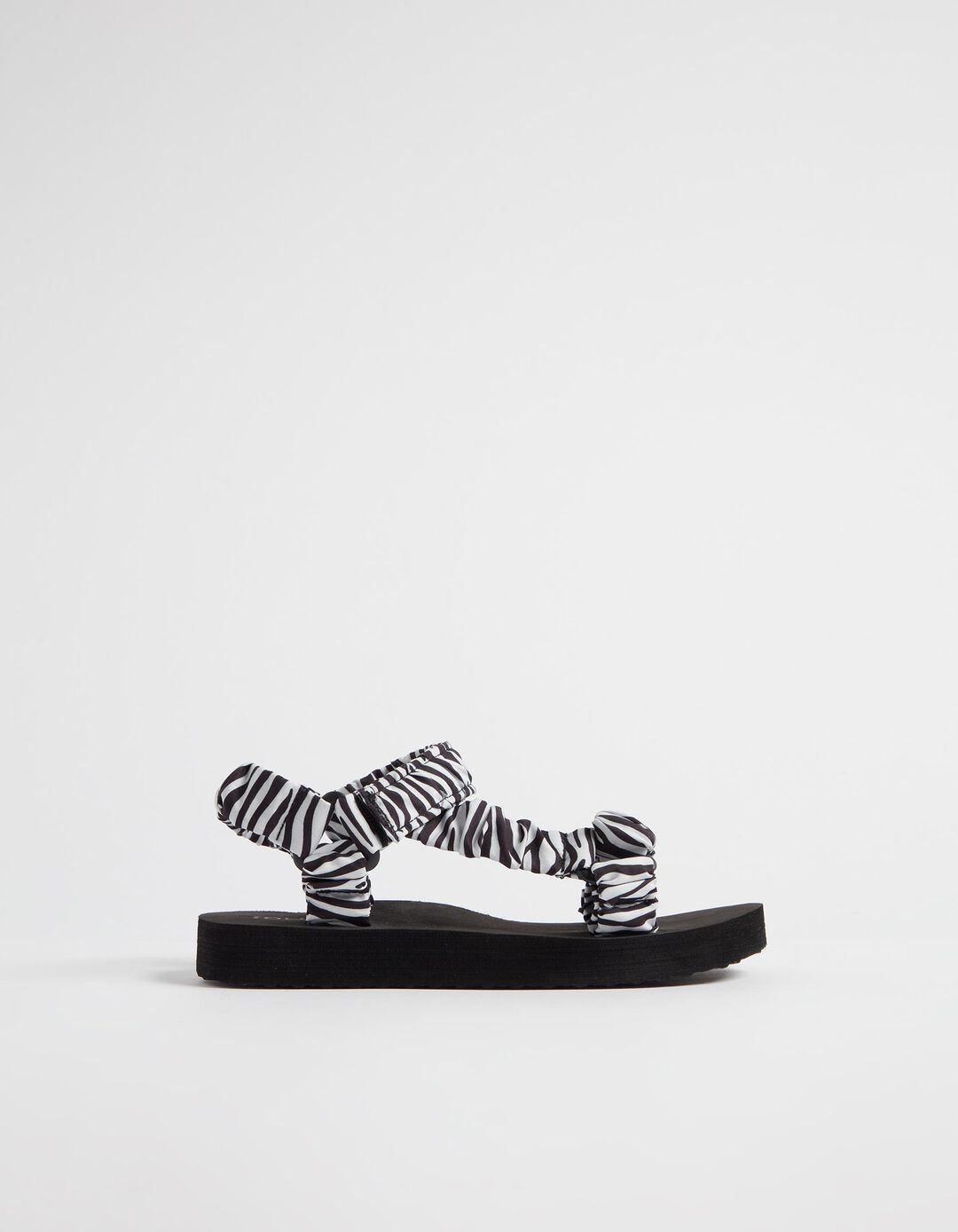 Zebra Print Sandals, Women, Black/White
