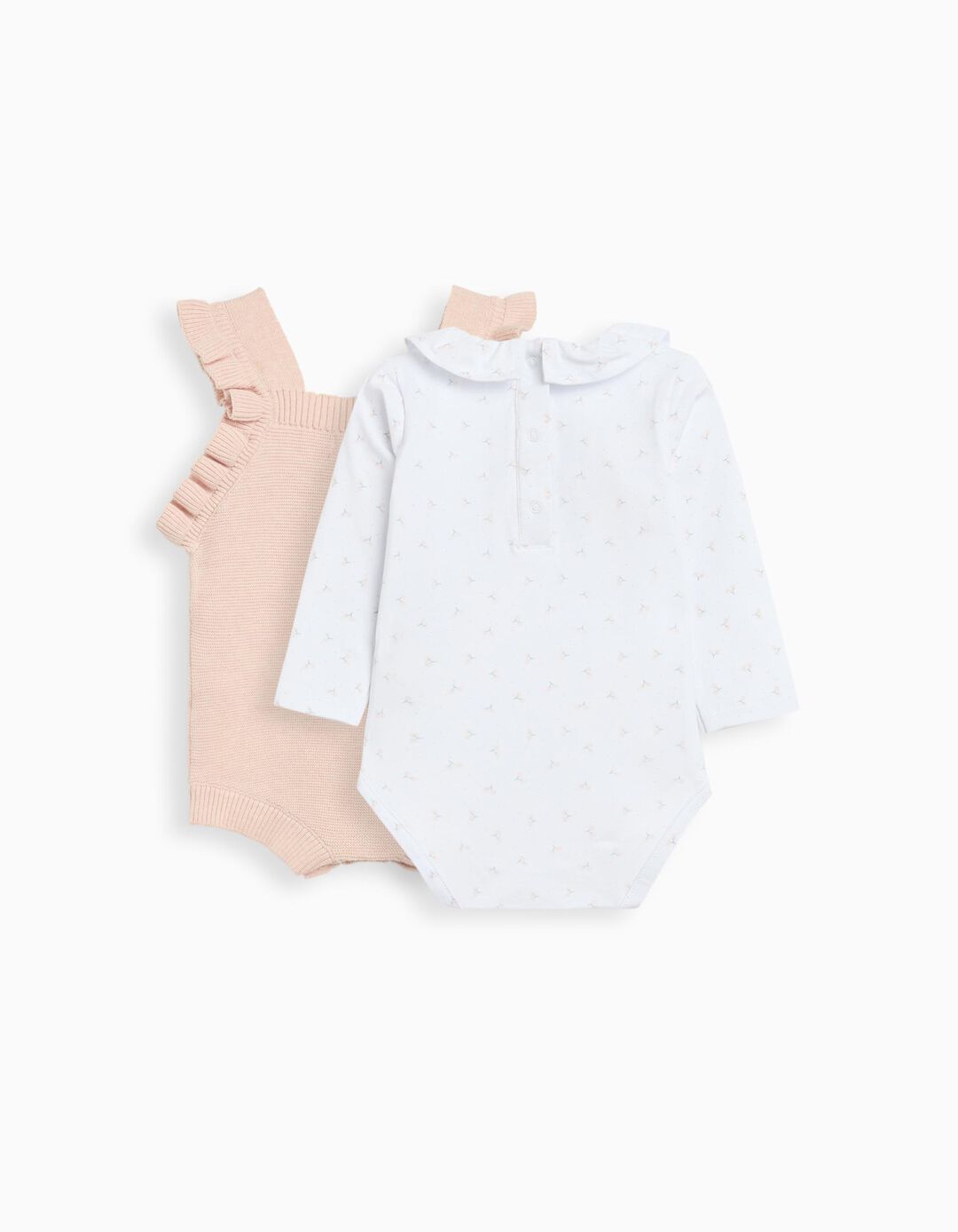 Conjunto Body e Macacão, Recém-Nascido, Rosa Claro