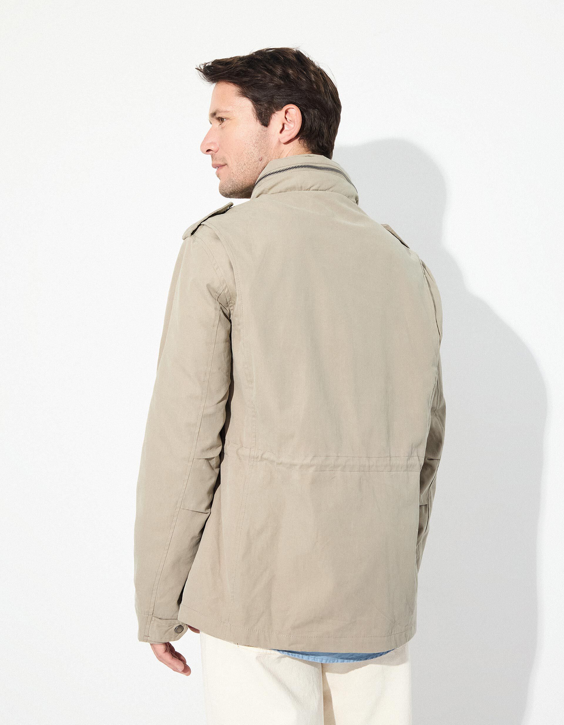 Comprar Online Parka Estilo Militar, Homem, Bege Escuro