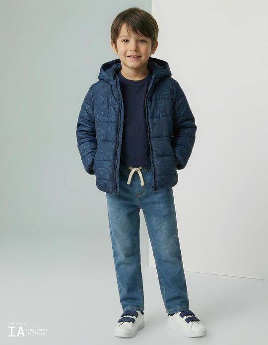 Comprar Online Casaco Acolchoado com Capuz, Menino, Azul Escuro