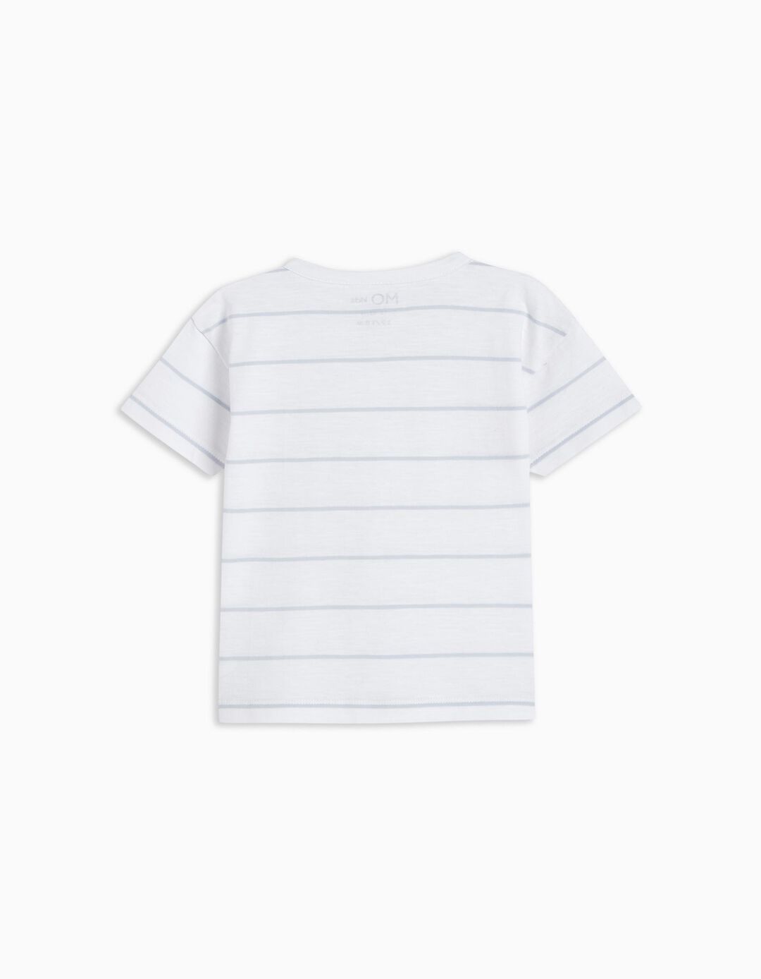Striped Organic Cotton T-shirt, Baby Boys, Light Blue