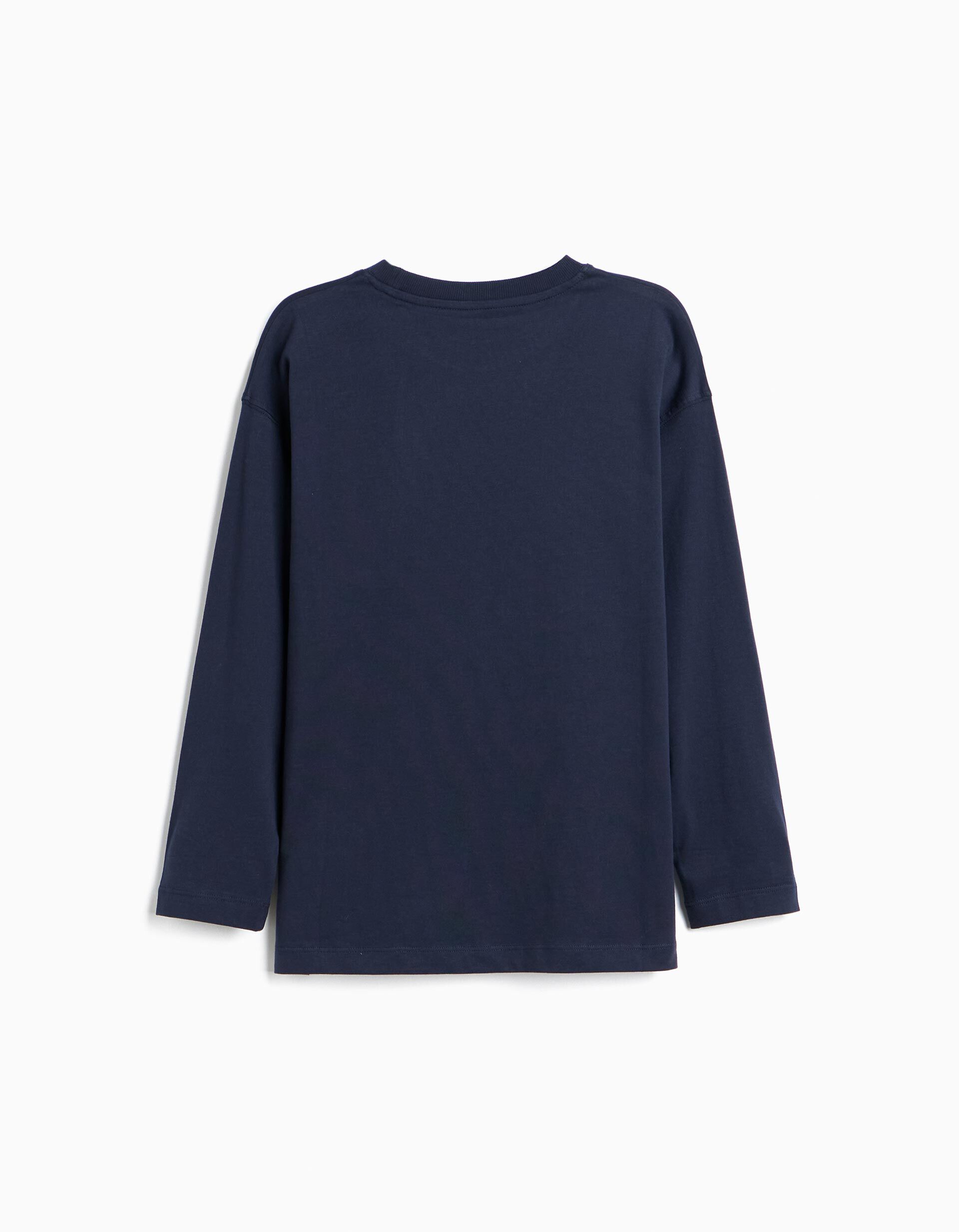 Comprar Online T-shirt Manga Comprida, Menino, Azul Escuro