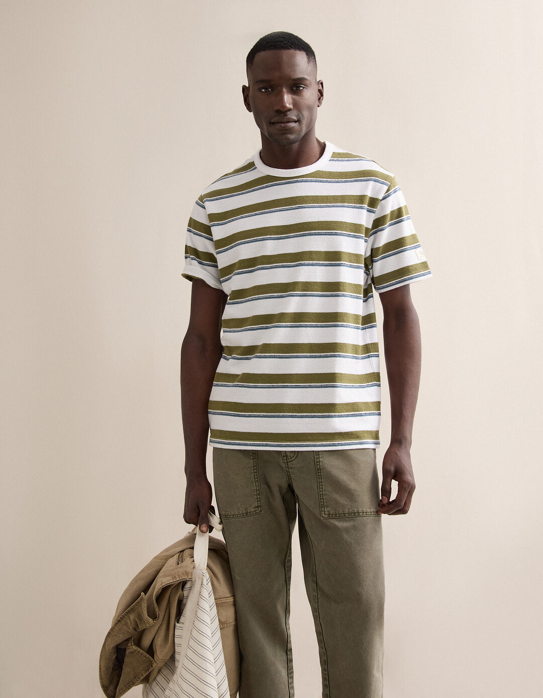 T-shirt Riscas, Homem, Branco