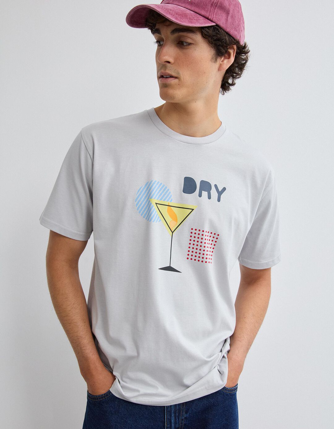 T-shirt Jersey Estampada, Homem, Azul