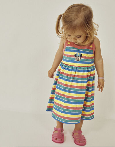 Strappy Dress in Cotton for Baby Girls 'Minnie', Multicoloured