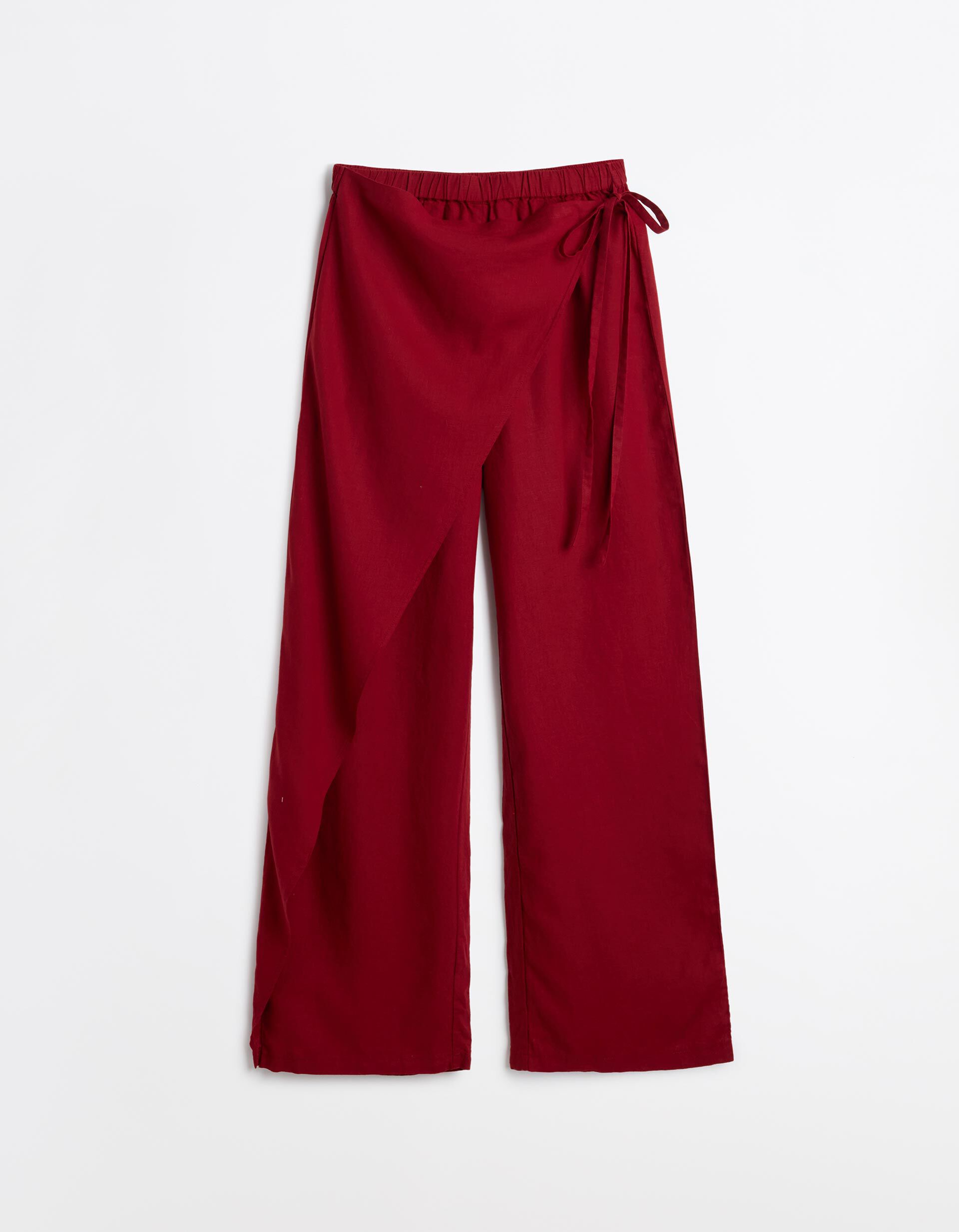 Comprar Online Cal&ccedil;as Pareo Com Linho, Mulher, Vermelho