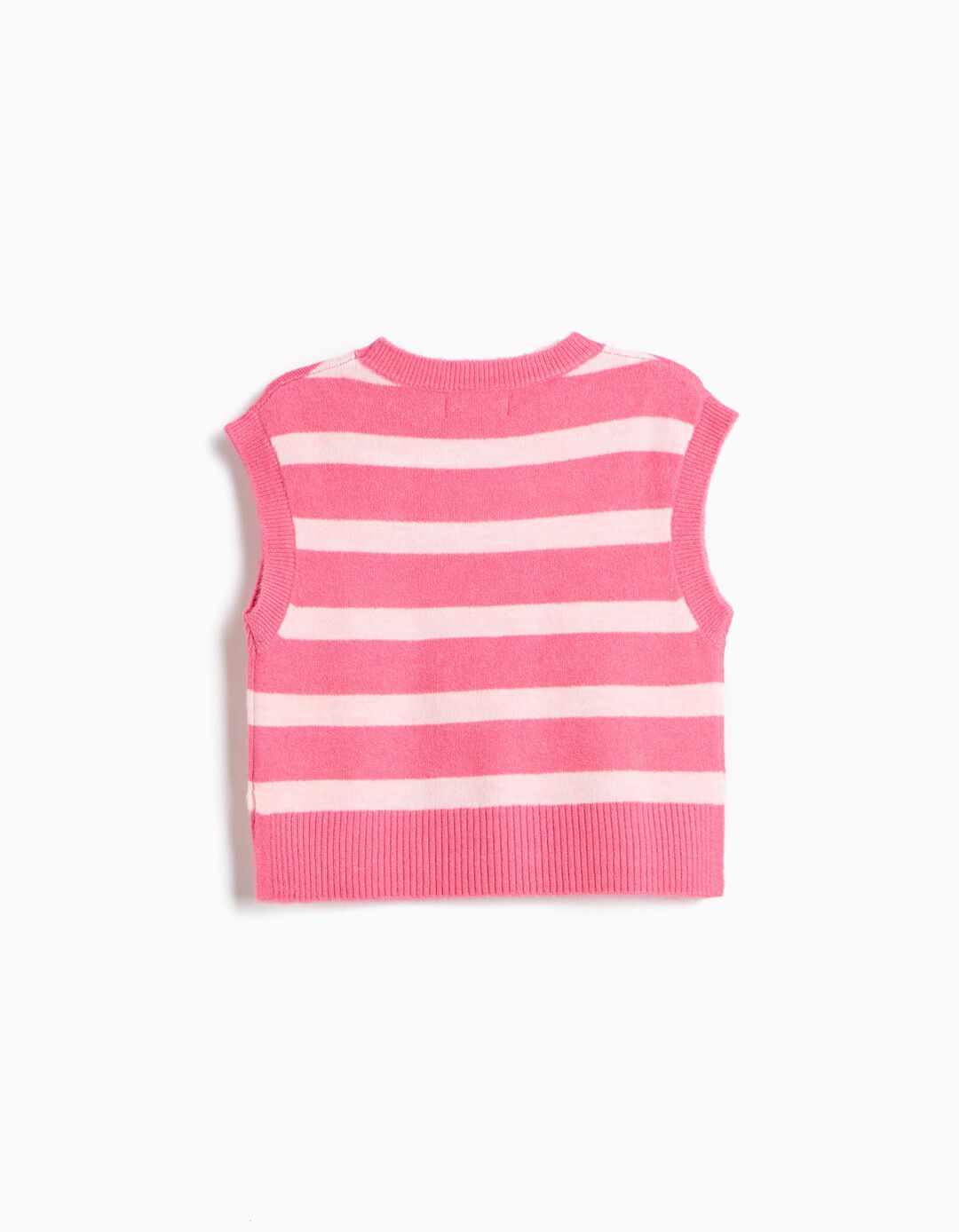 Colete De Malha &Agrave;s Riscas, Menina, Rosa