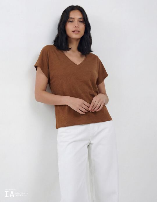 Comprar Online T-shirt, Mulher, Castanho