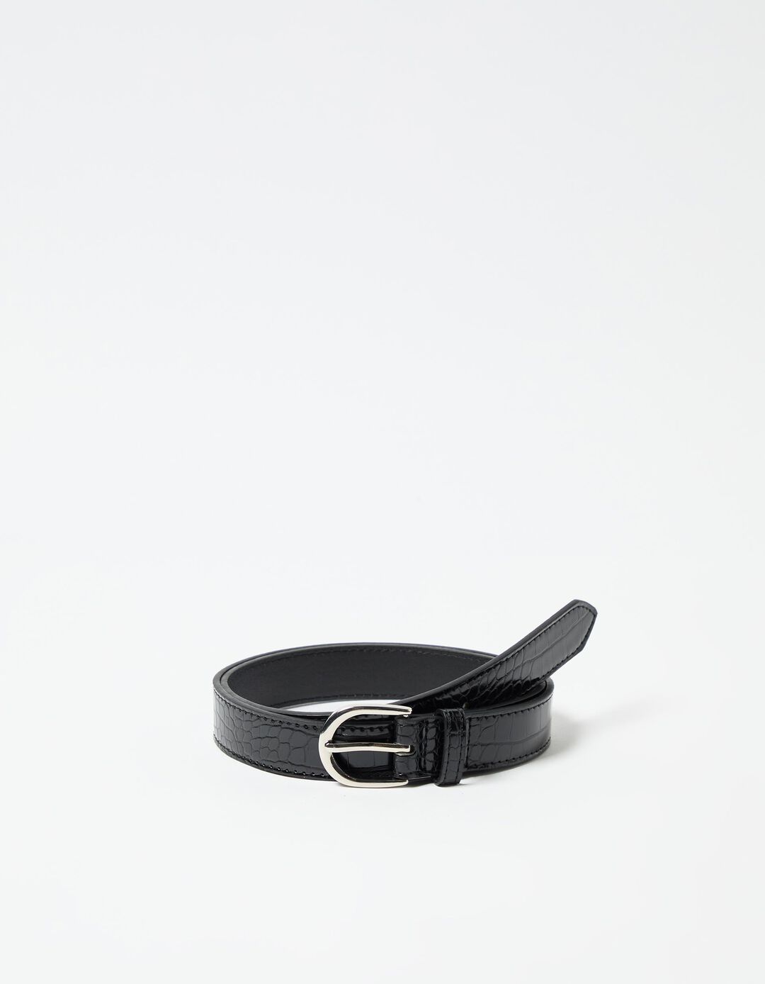 Cinto Efeito 'Crocodilo', Mulher, Preto