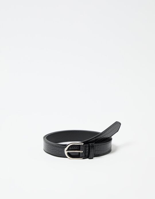 Comprar Online Cinto Efeito 'Crocodilo', Mulher, Preto