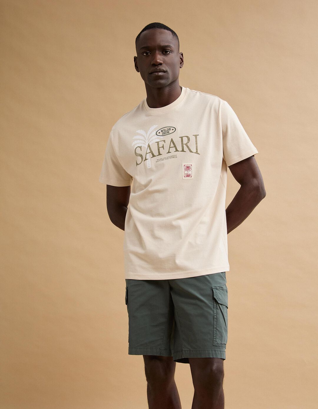 T-shirt Jersey, Homem, Bege