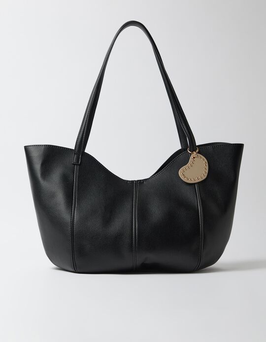 Comprar Online Mala Shopper Com Pendente, Mulher, Preto
