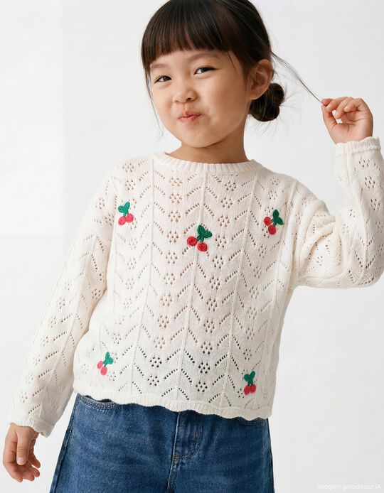 Comprar Online Camisola de Malha, Menina, Branco