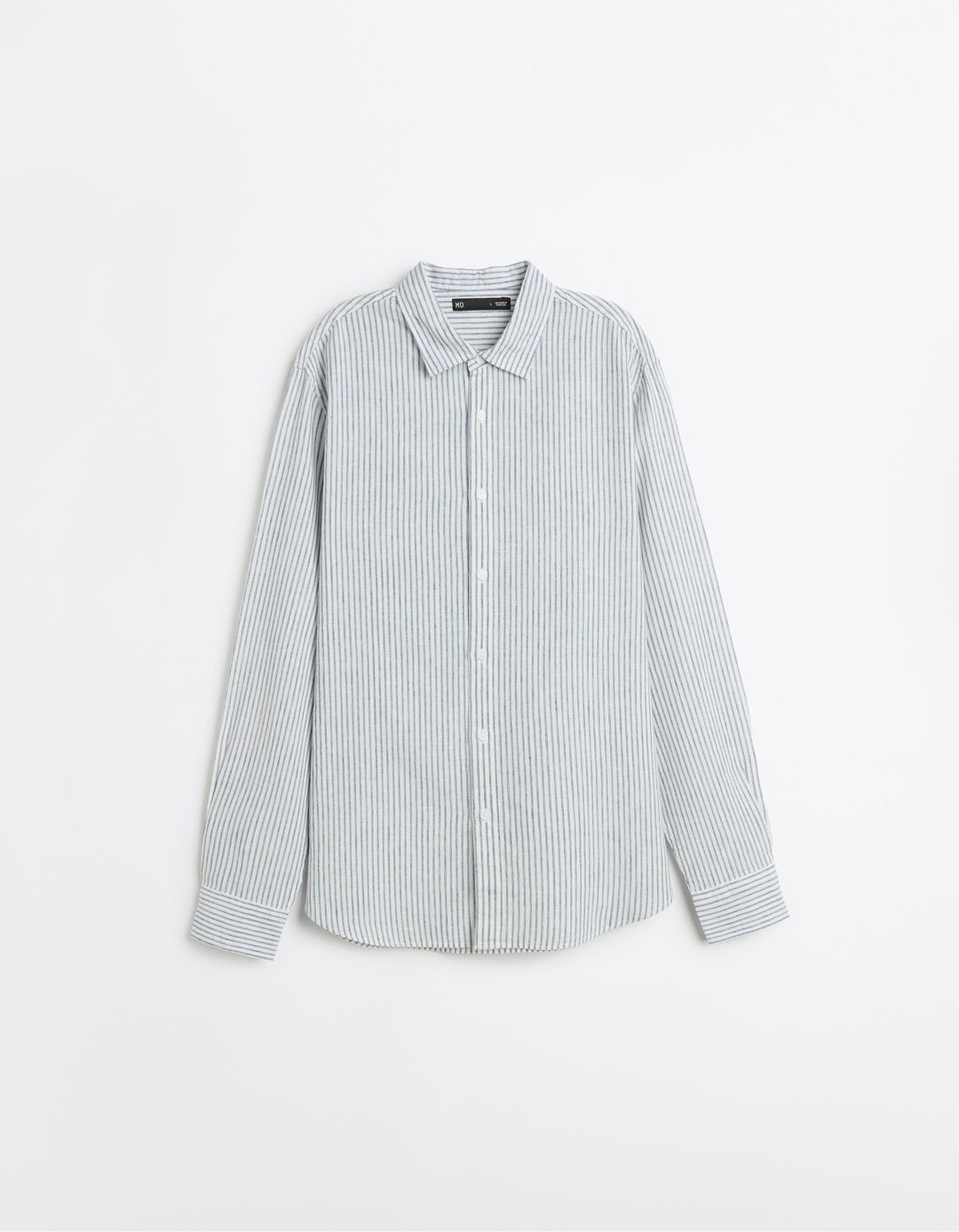 Camisa Riscas com Linho, Homem, Branco