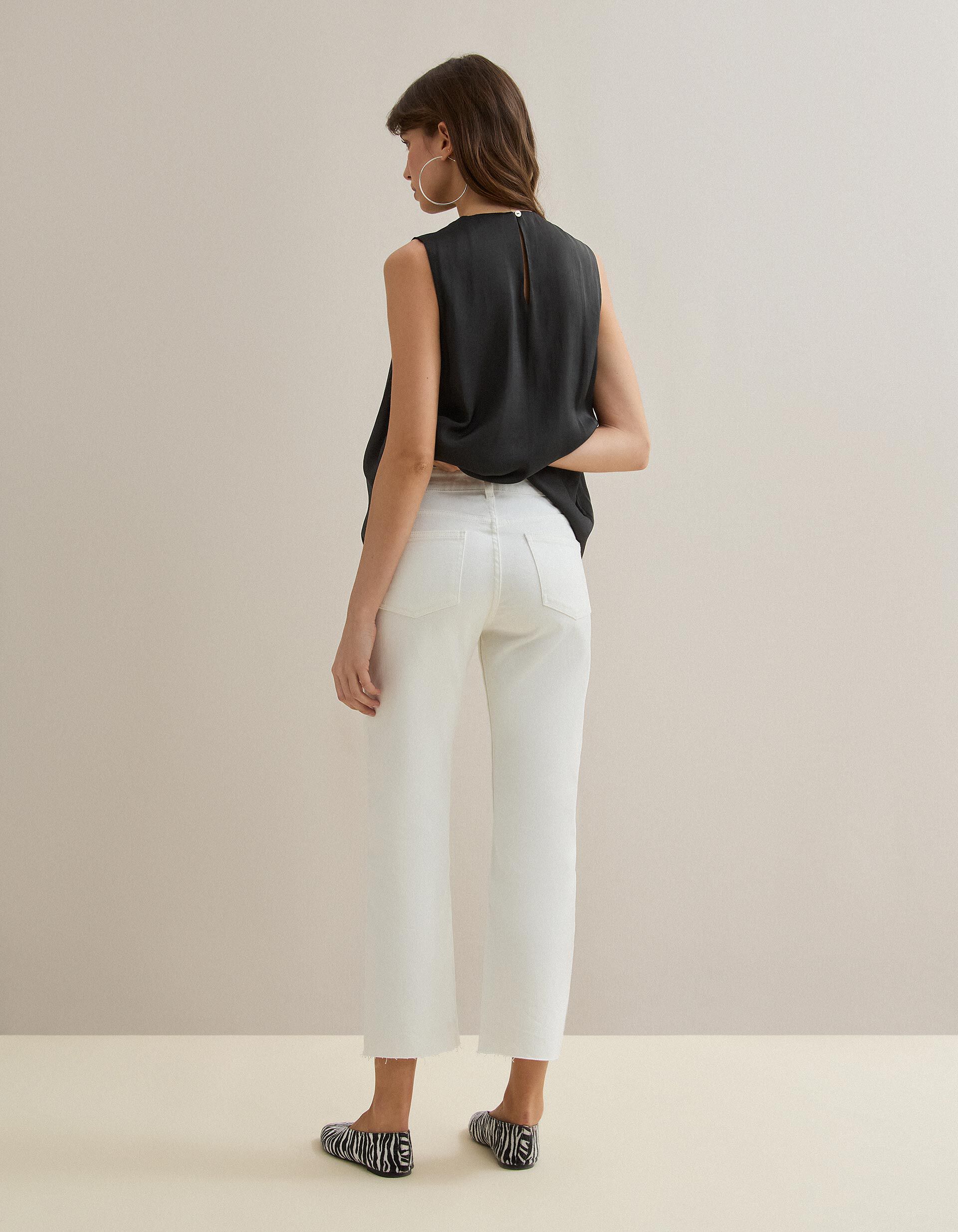 Comprar Online Cal&ccedil;as de Ganga 'Straight Cropped', Mulher, Branco