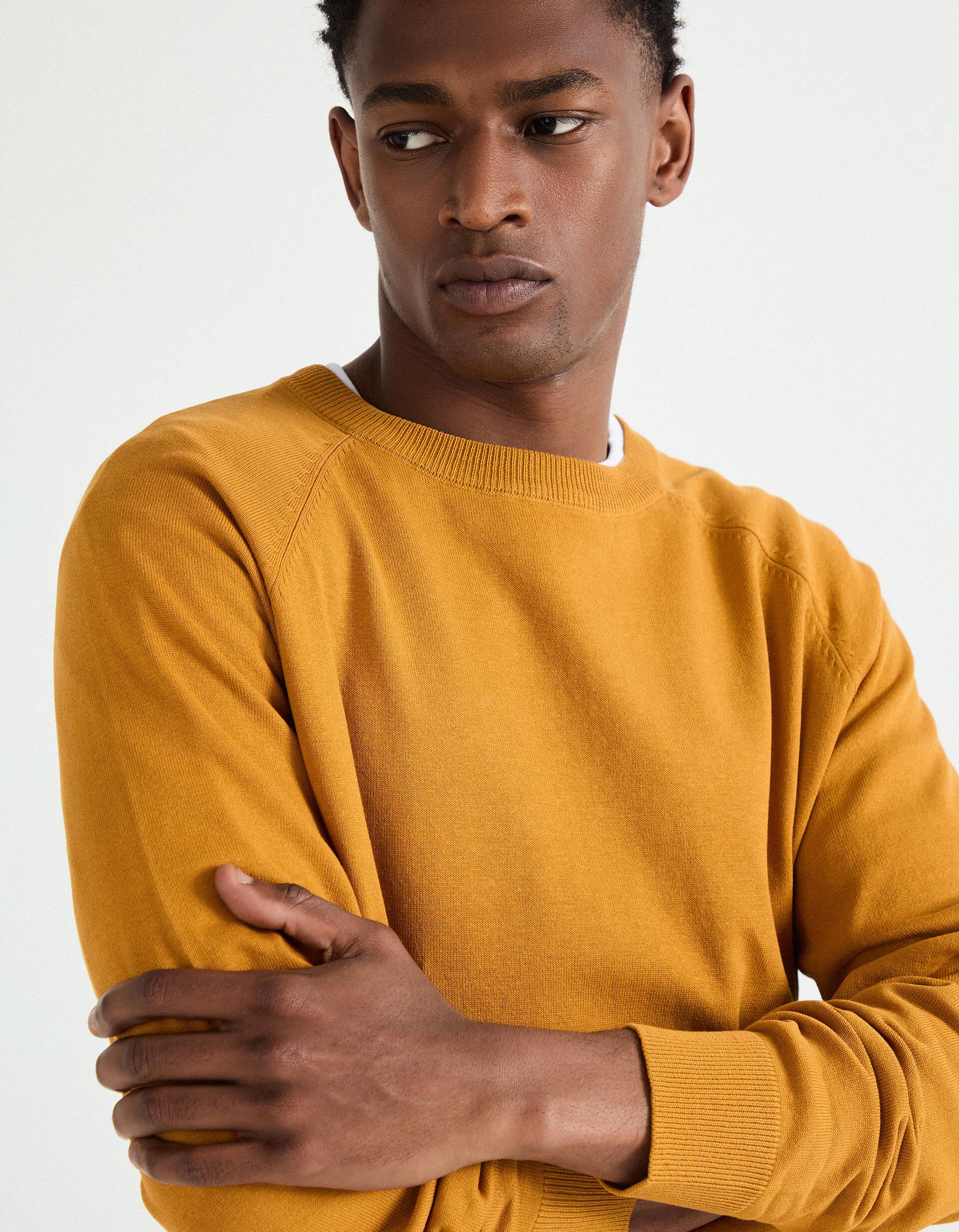 Comprar Online Camisola de Malha, Homem, Amarelo Escuro