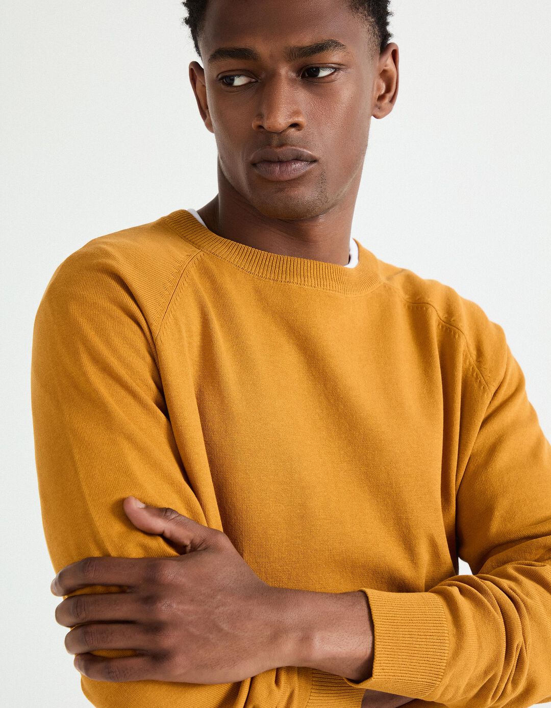 Camisola de Malha, Homem, Amarelo Escuro