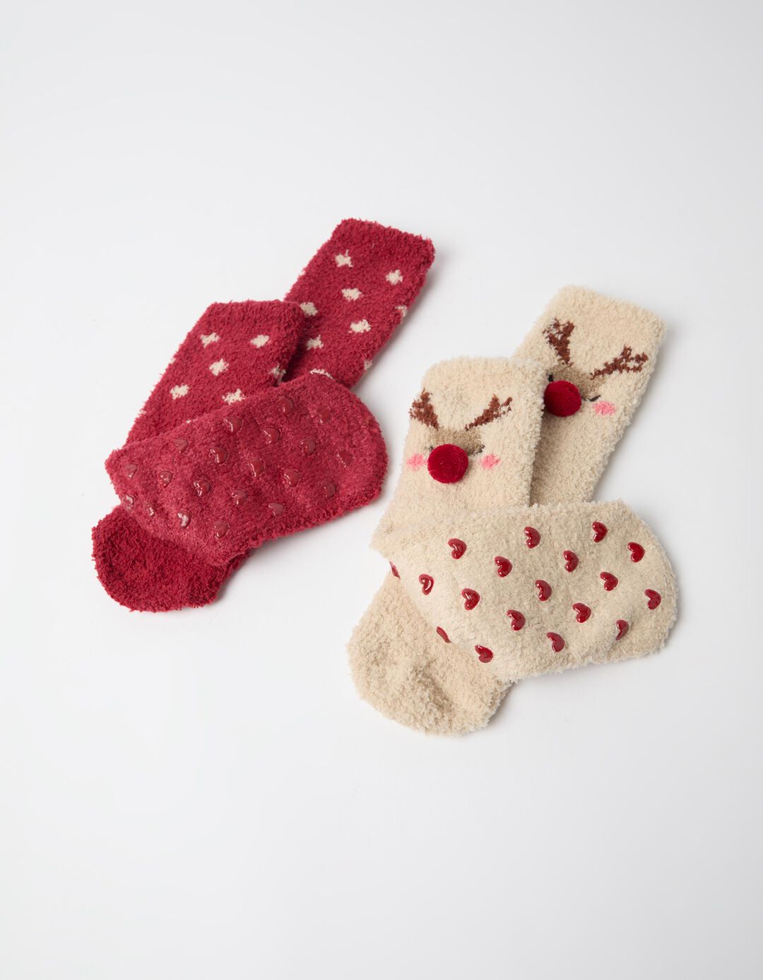 Pack 2 Pares De Meias Natal, Mulher, Bege Claro