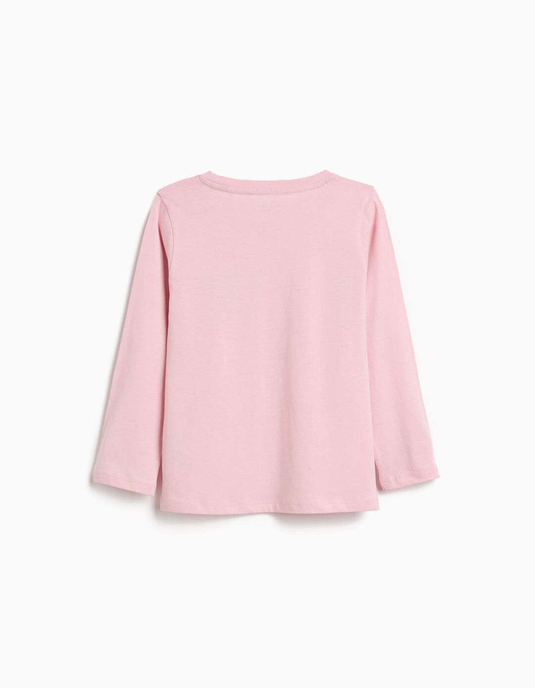 T-shirt de Manga Comprida Estampado, Menina, Rosa Claro