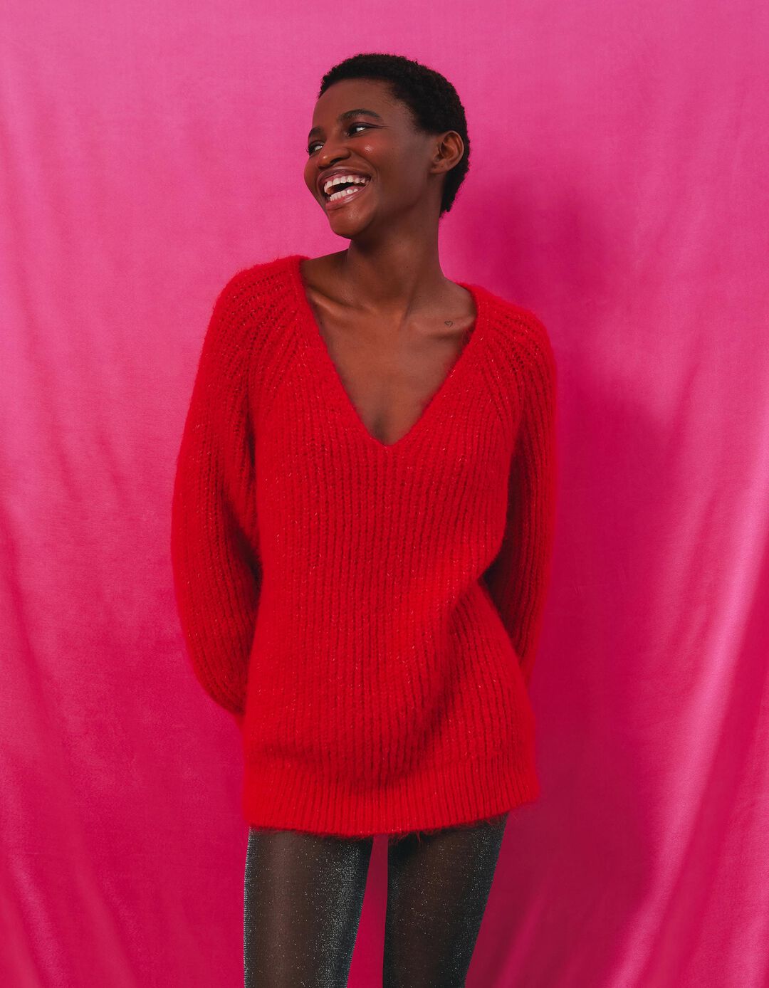 Camisola com L&atilde;, Mulher, Vermelho