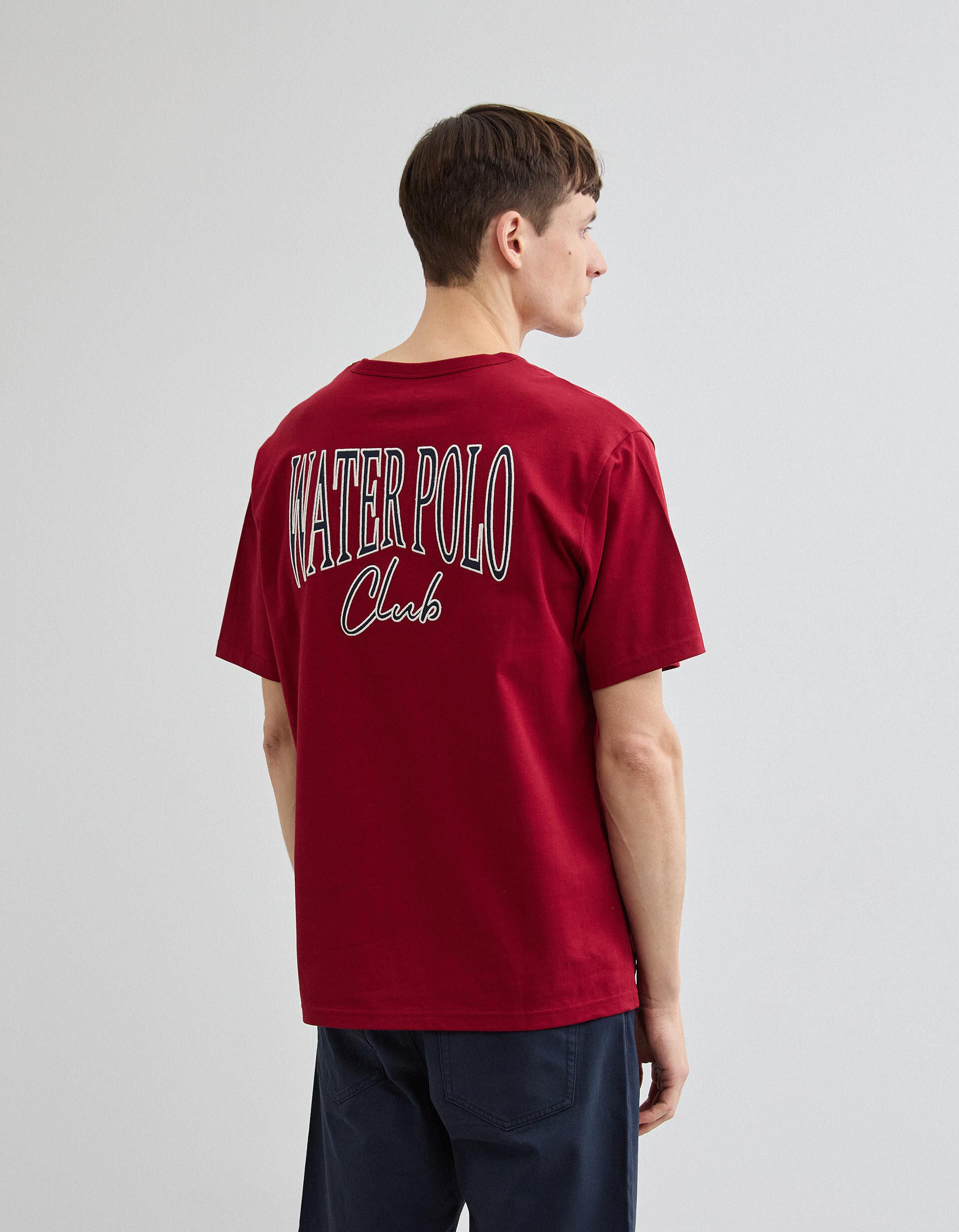 Comprar Online T-shirt Heavy Jersey Bordado, Homem, Vermelho Escuro