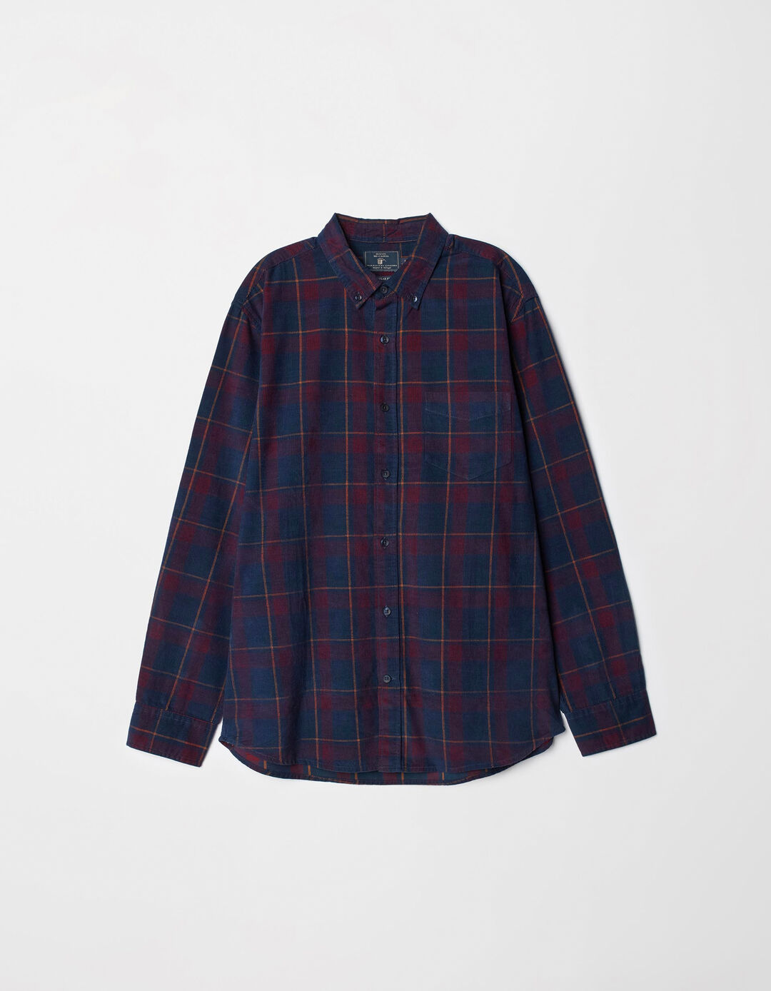 Camisa de Manga Comprida Xadrez, Homem, Azul Escuro