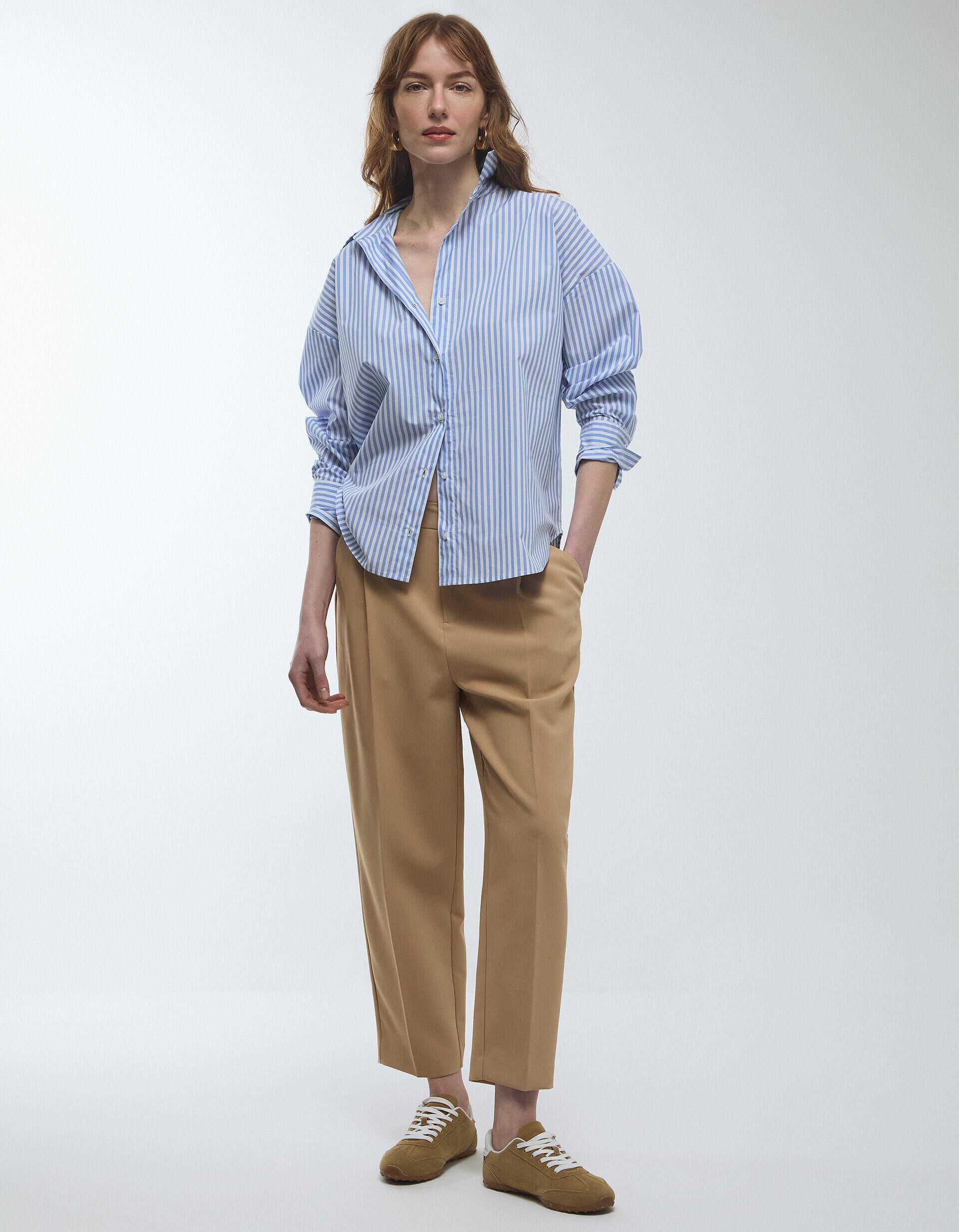 Comprar Online Camisa &agrave;s Riscas, Mulher, Branco