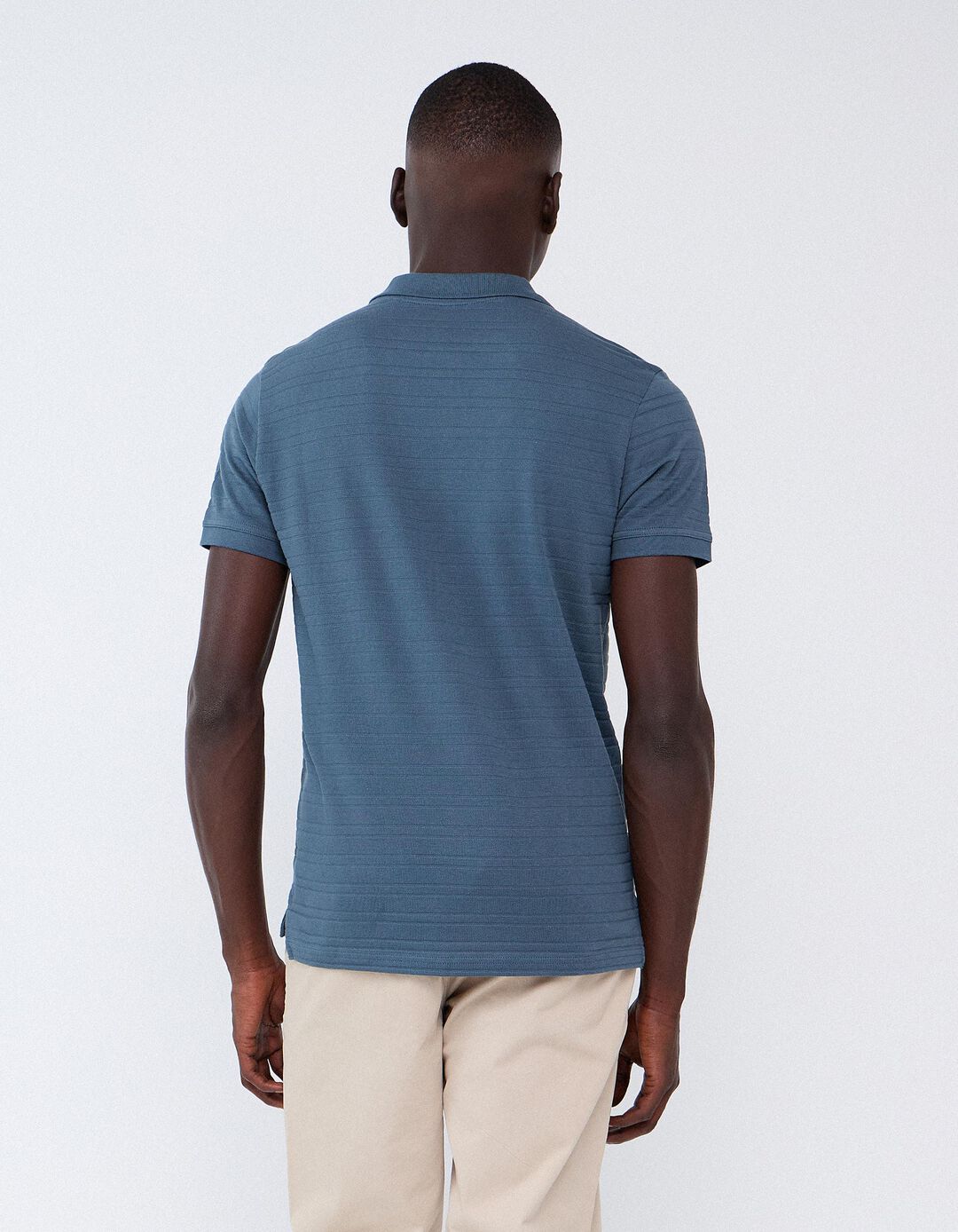 Polo Jacquard, Homem, Azul Escuro
