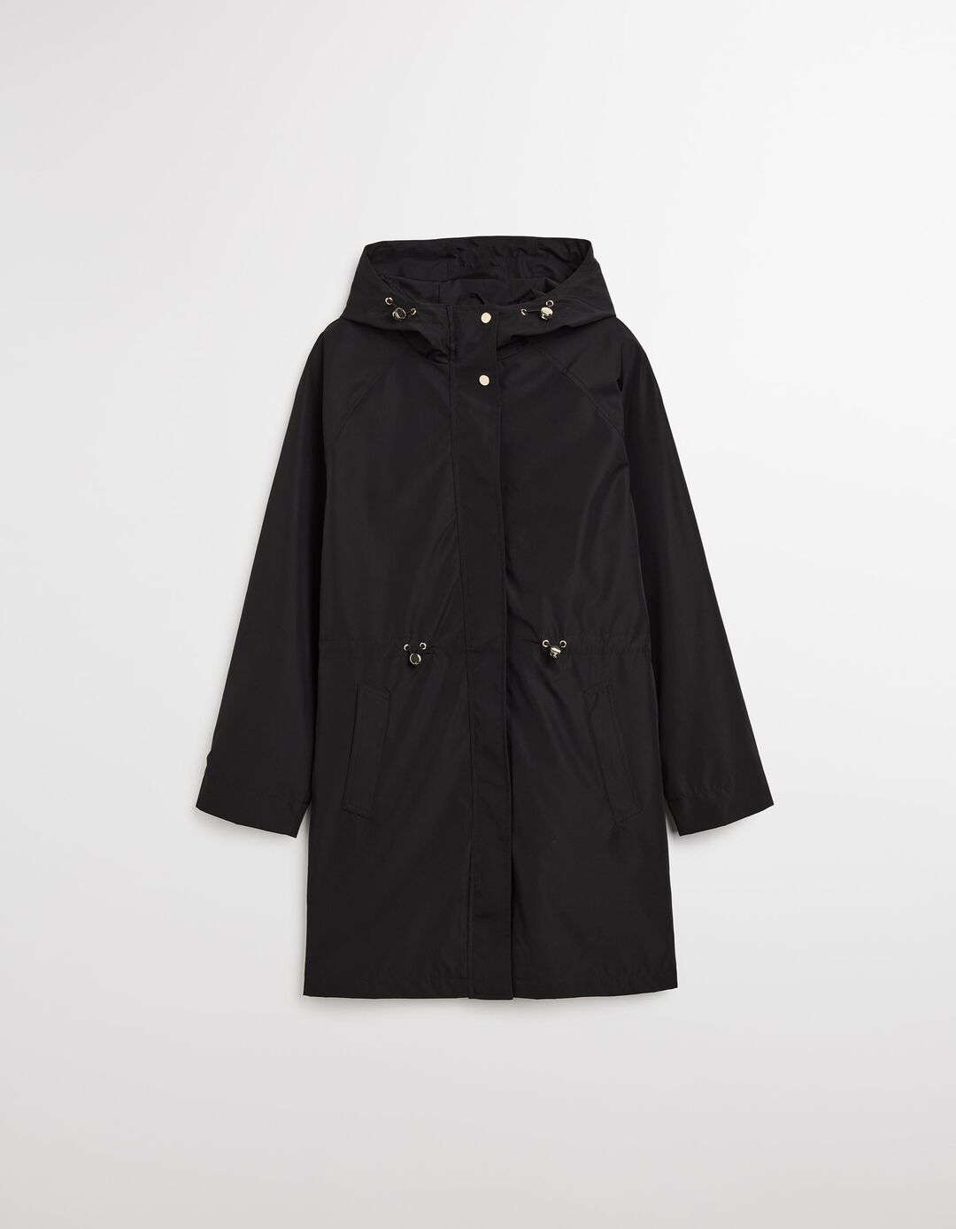 Parka Comprida com Capuz, Mulher, Preto