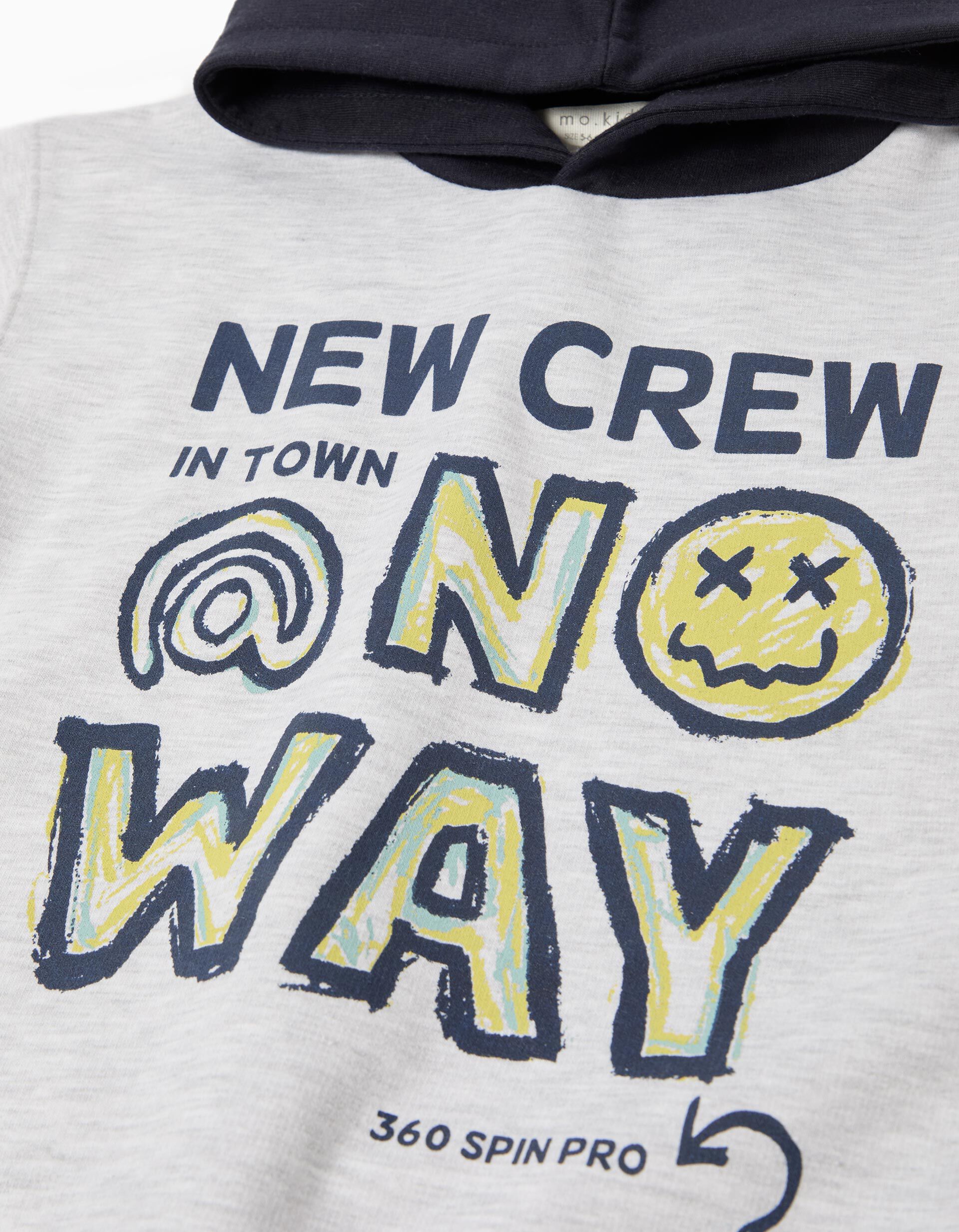 Comprar Online Sweatshirt com Capuz, Menino, Cinzento Claro