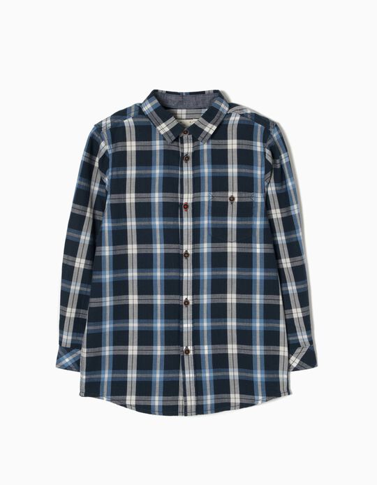 Camisa Xadrez para Menino, Azul Escuro