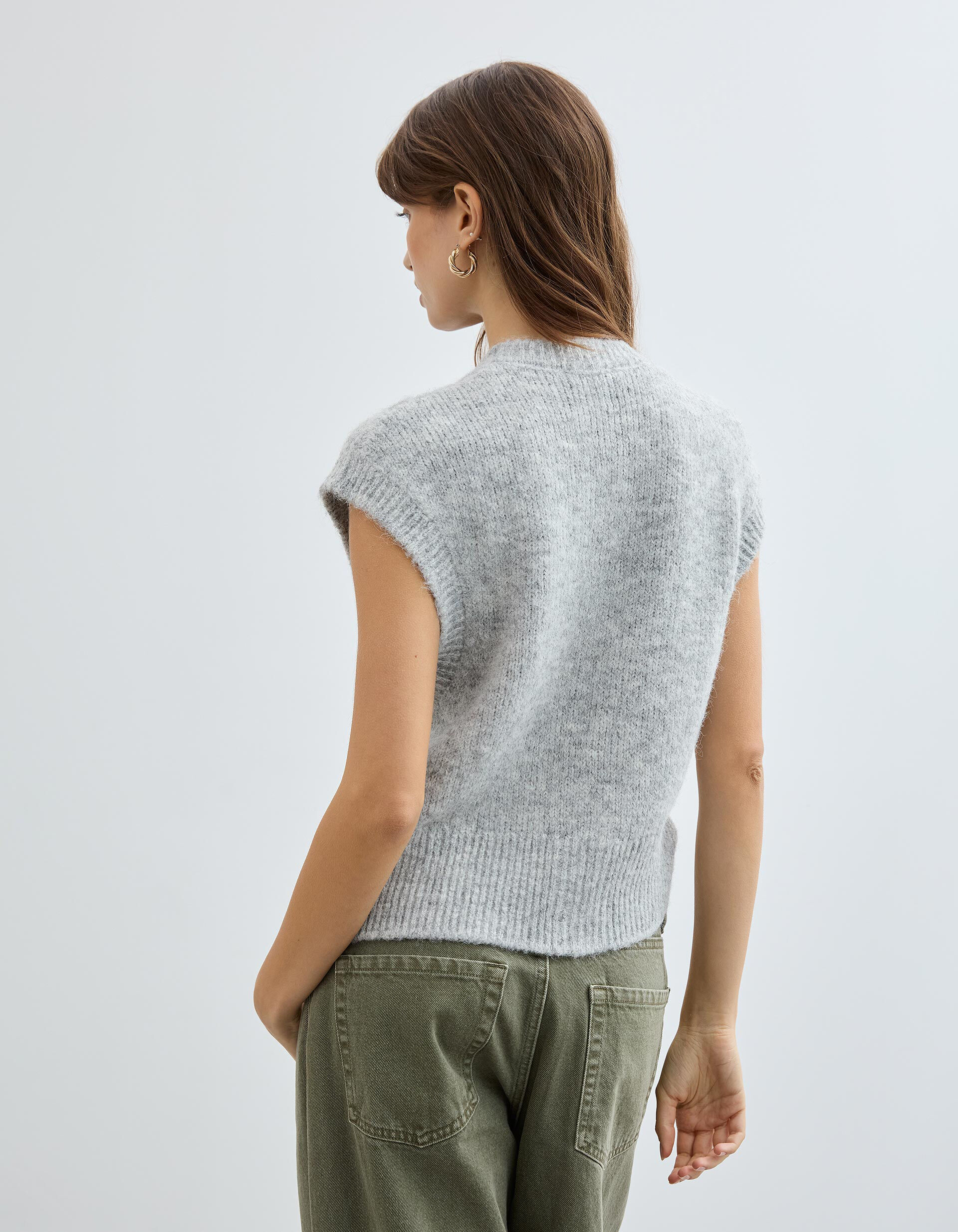 Comprar Online Colete com L&atilde;, Mulher, Cinzento Claro