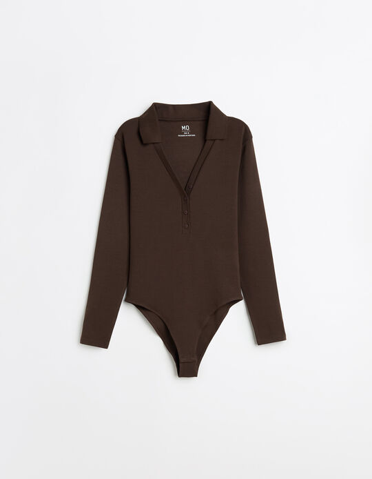 Comprar Online Body de Manga Comprida, Mulher, Castanho