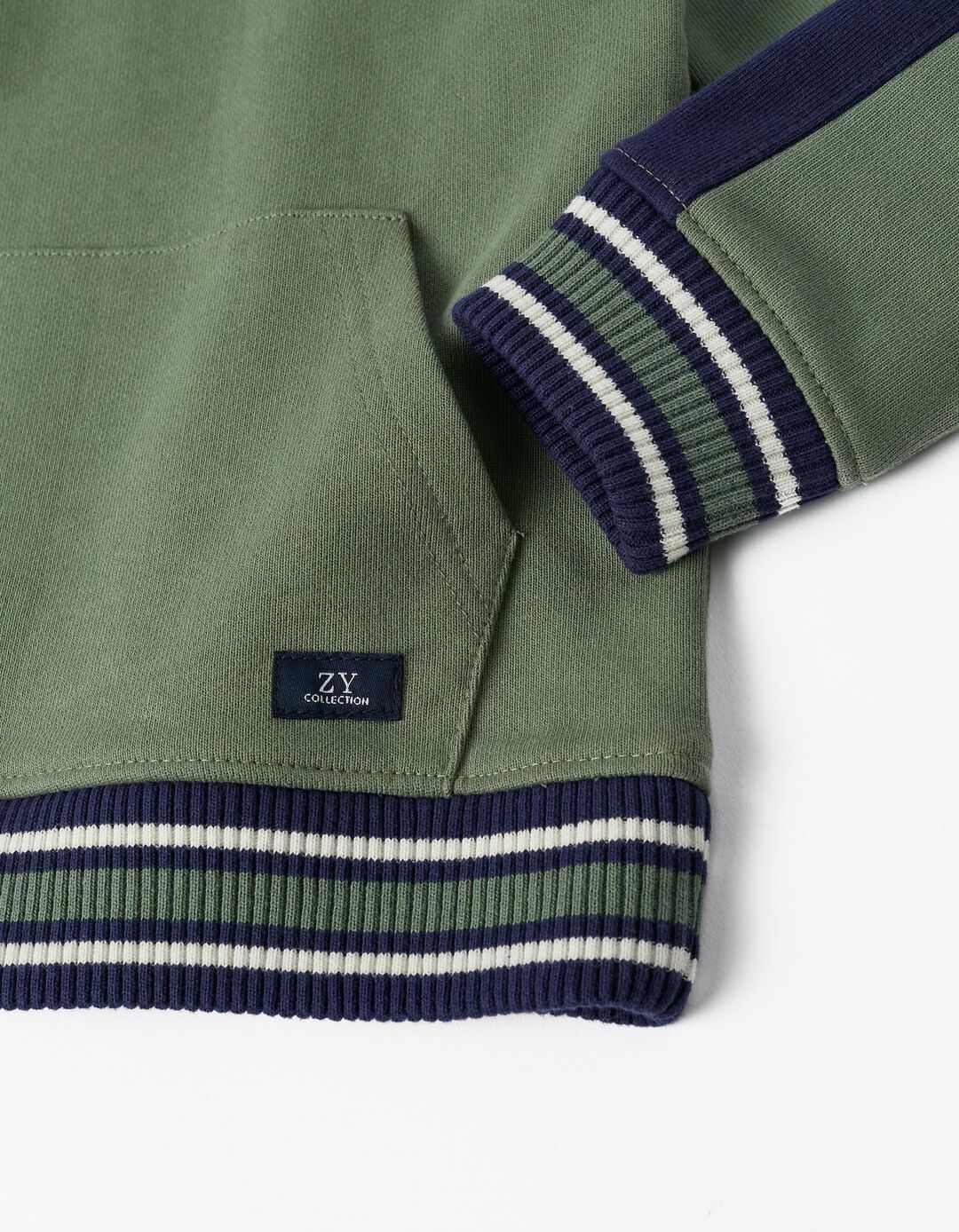 Hooded Cotton Jumper for Boys, Green