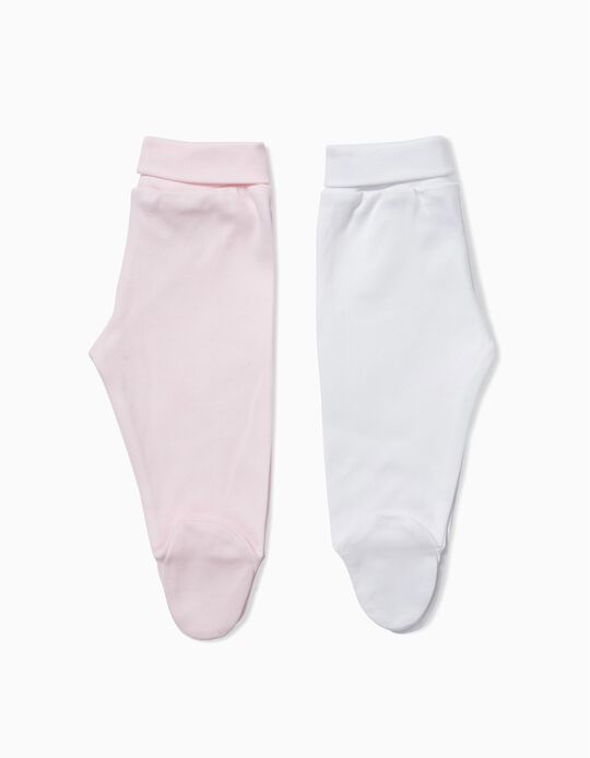 Pack 2 Cal&ccedil;as com P&eacute;s Rosa e Branco