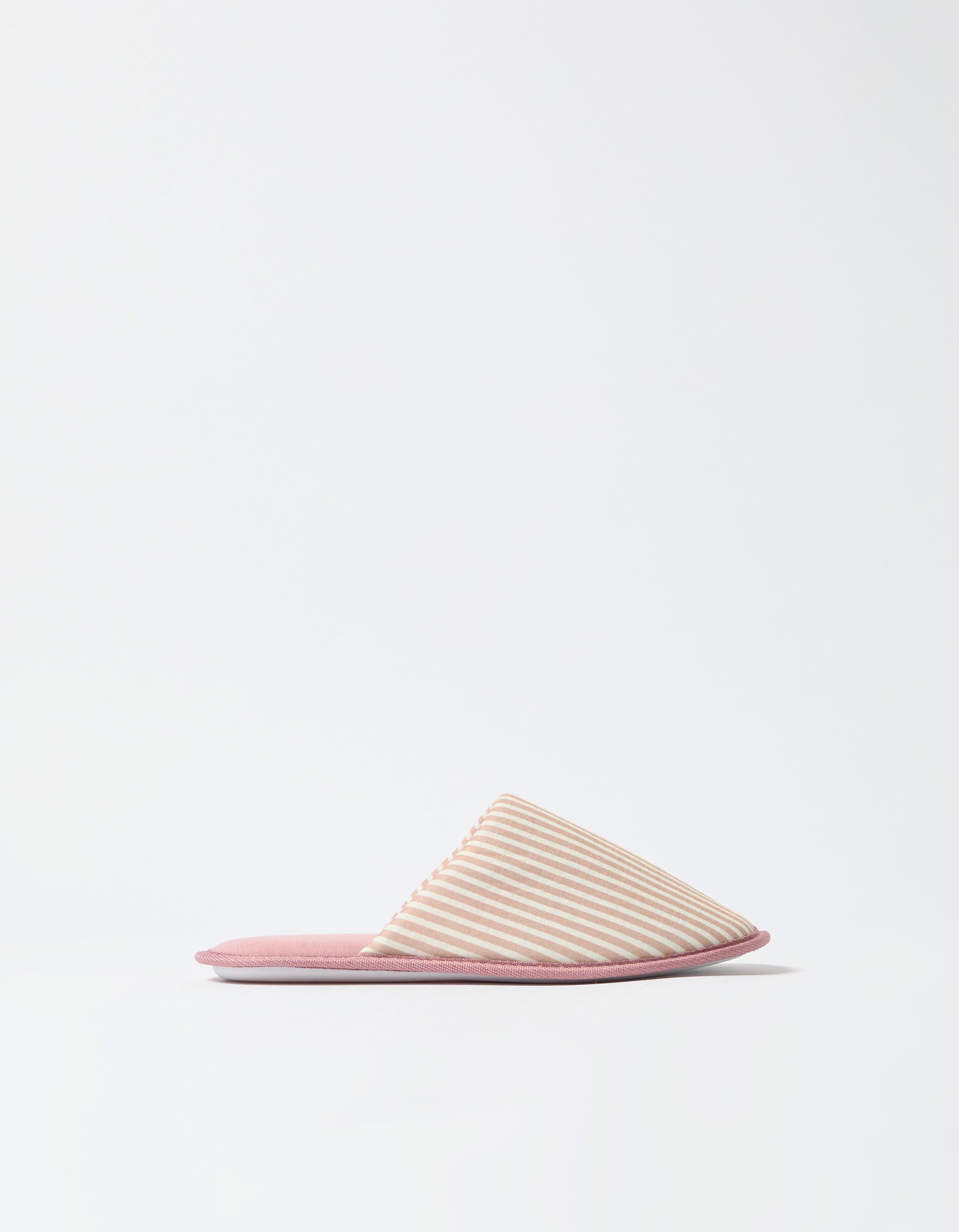 Comprar Online Chinelos de Quarto Riscas, Mulher, Rosa Claro