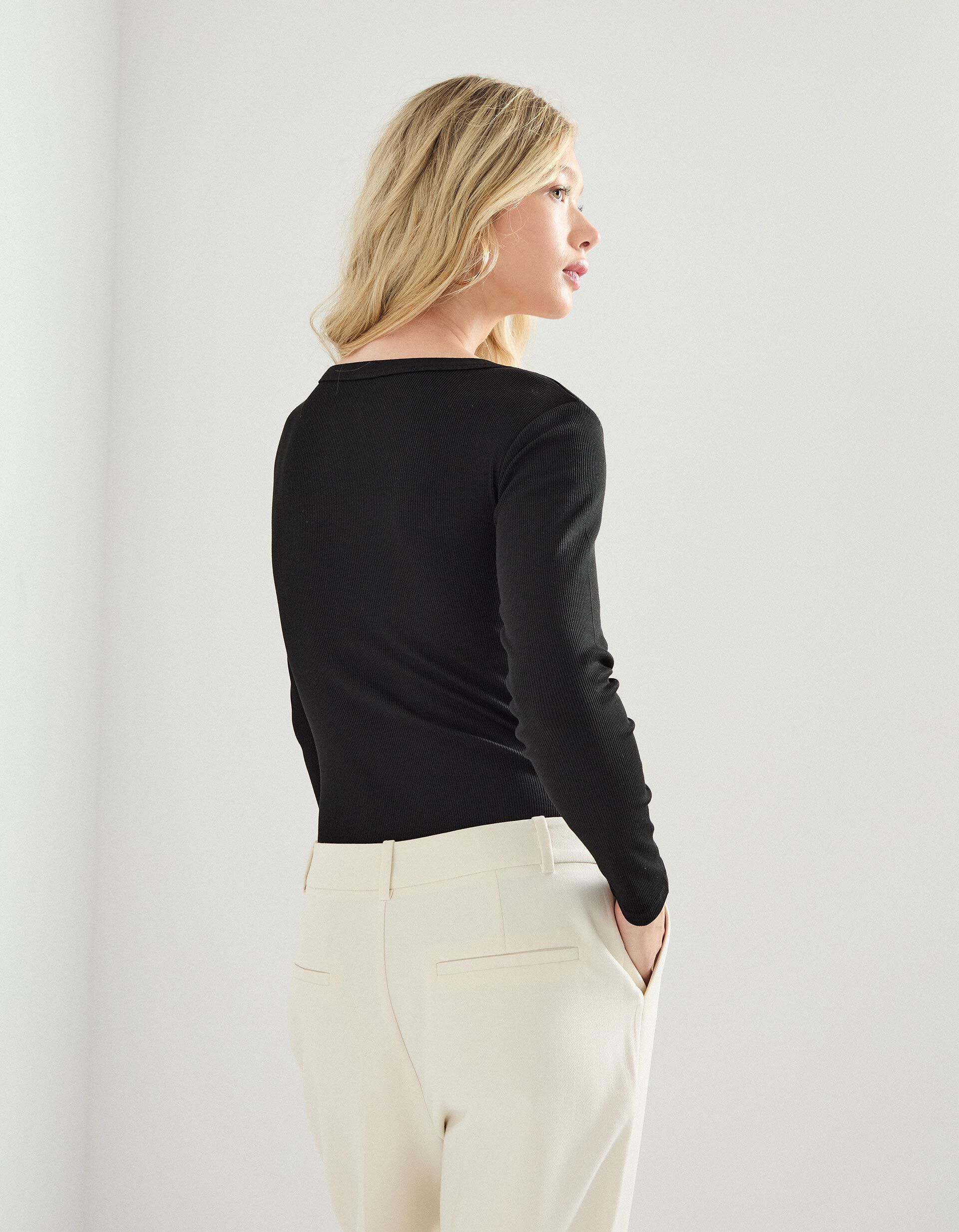 Comprar Online Body de Manga Comprida, Mulher, Preto