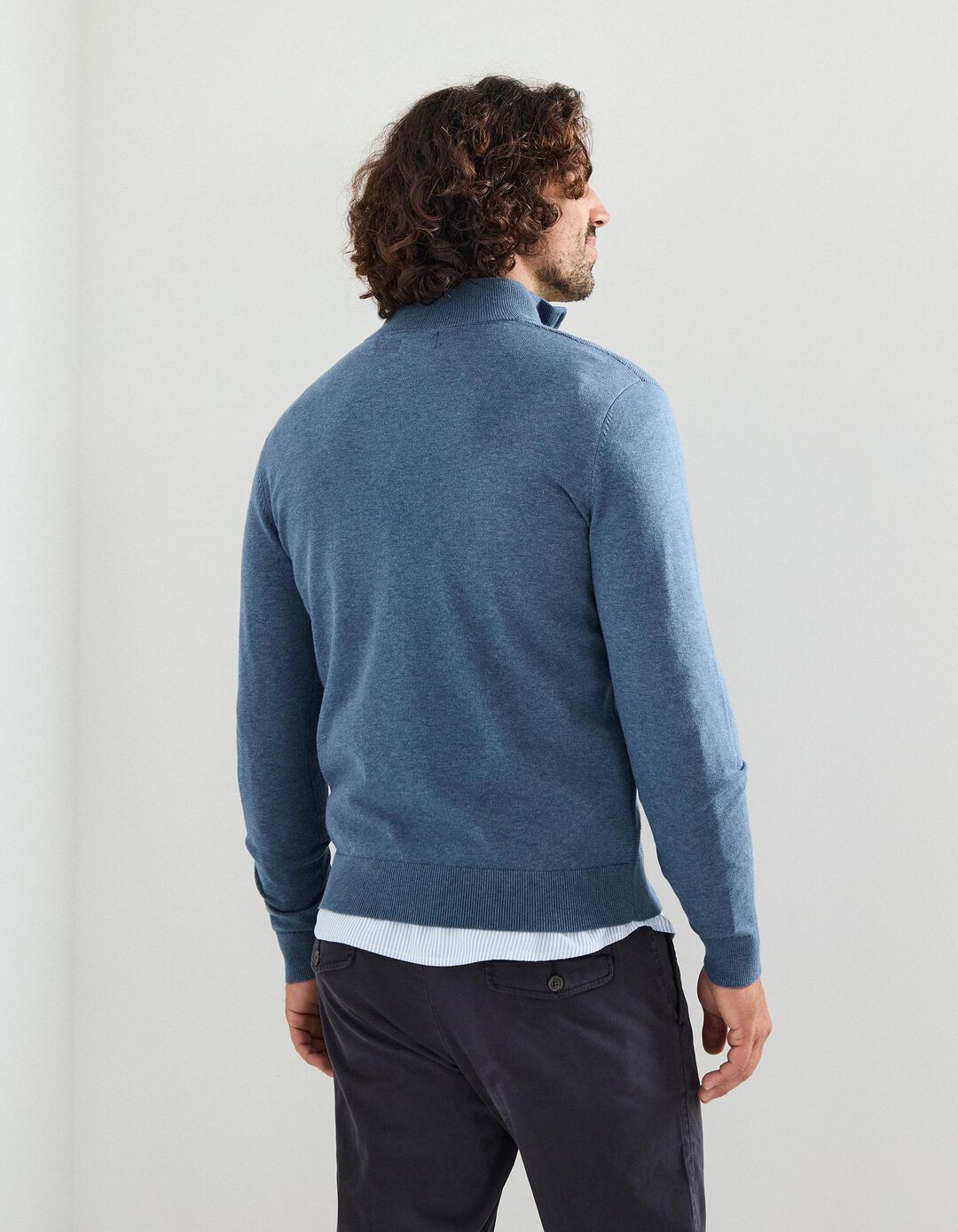 Sweatshirt com Fecho, Homem, Azul