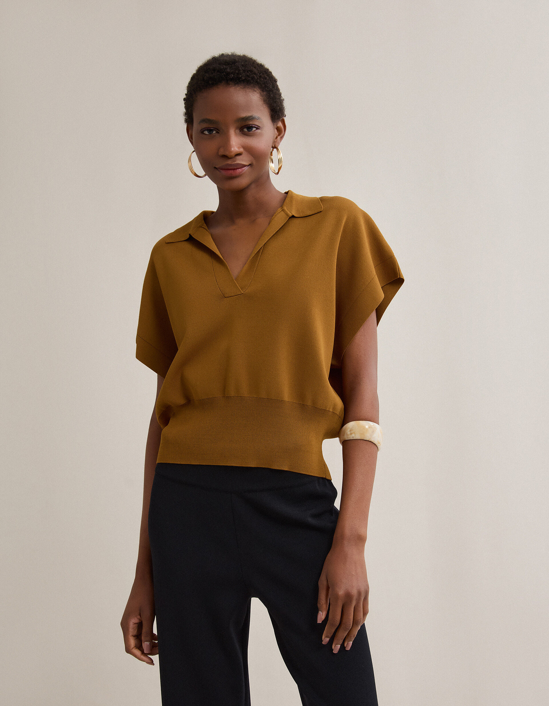 Comprar Online Polo de Malha, Mulher, Bege