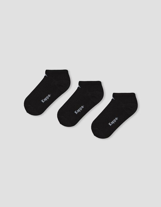 3 Pairs Kappa Trainer Socks, Black