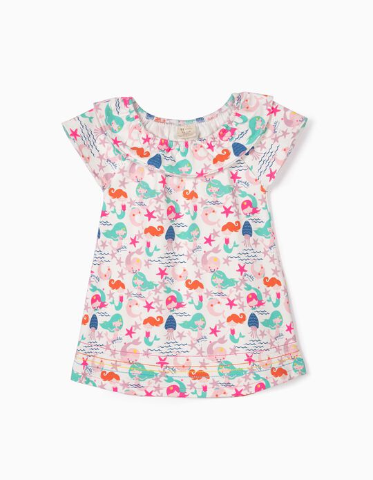 Vestido para Beb&eacute; Menina 'Mermaids', Branco
